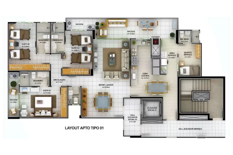 Área privativa 150,00m²